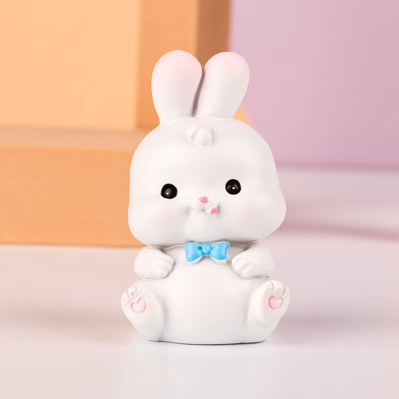 啵啵小兔汽车内装饰品可爱小兔子迷你树脂公仔摆件创意车载摆件 啵啵