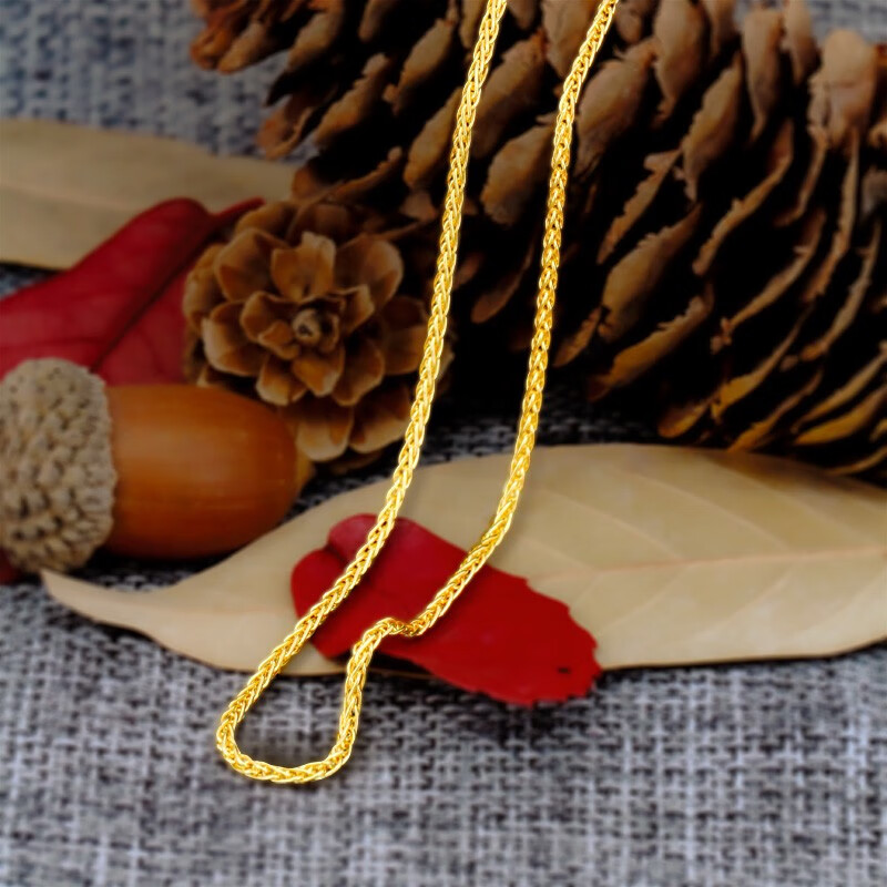 国华首饰 黄金足金999项链 经典肖邦链 约7.68克