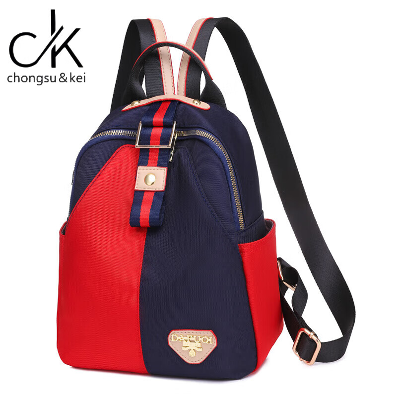 clecey kokyck轻便牛津布迷你双肩包女ins2023新款韩版时尚撞色旅行书