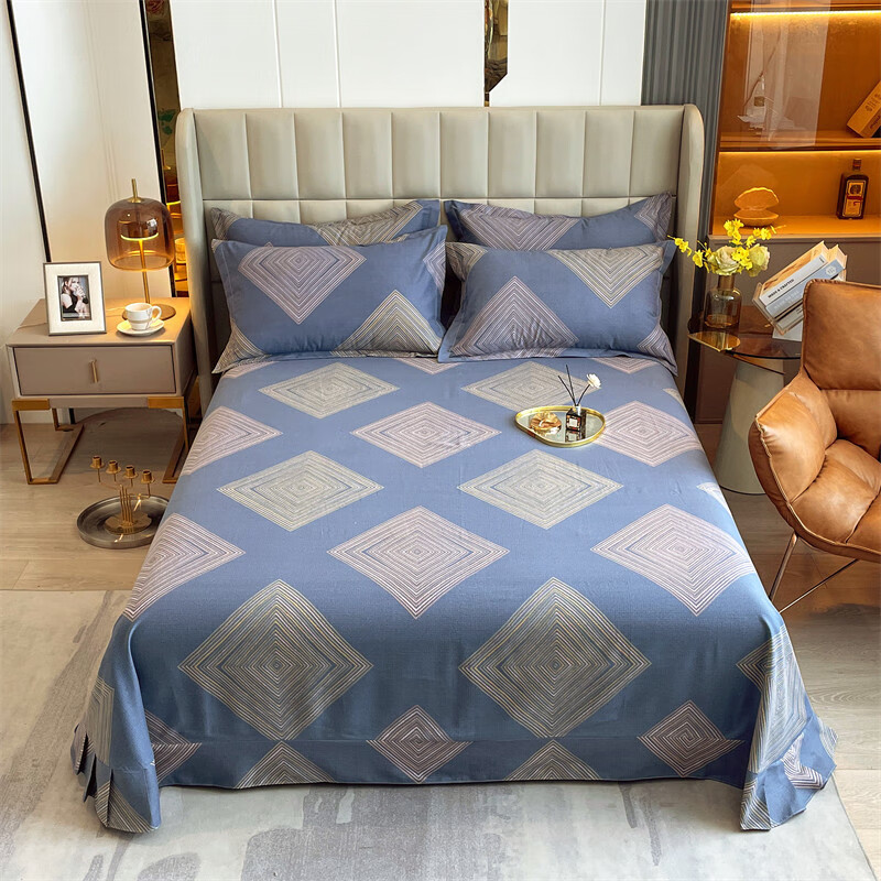 居家纯棉四季款宿舍被单床上用品 全棉磨毛床单-秋凉若水 180*240cm