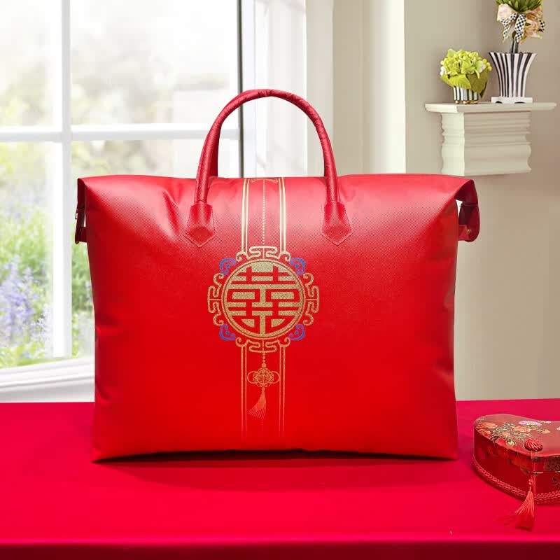 双喜临门软包【加厚颗粒防潮布  烫金印刷】 中号3-4斤