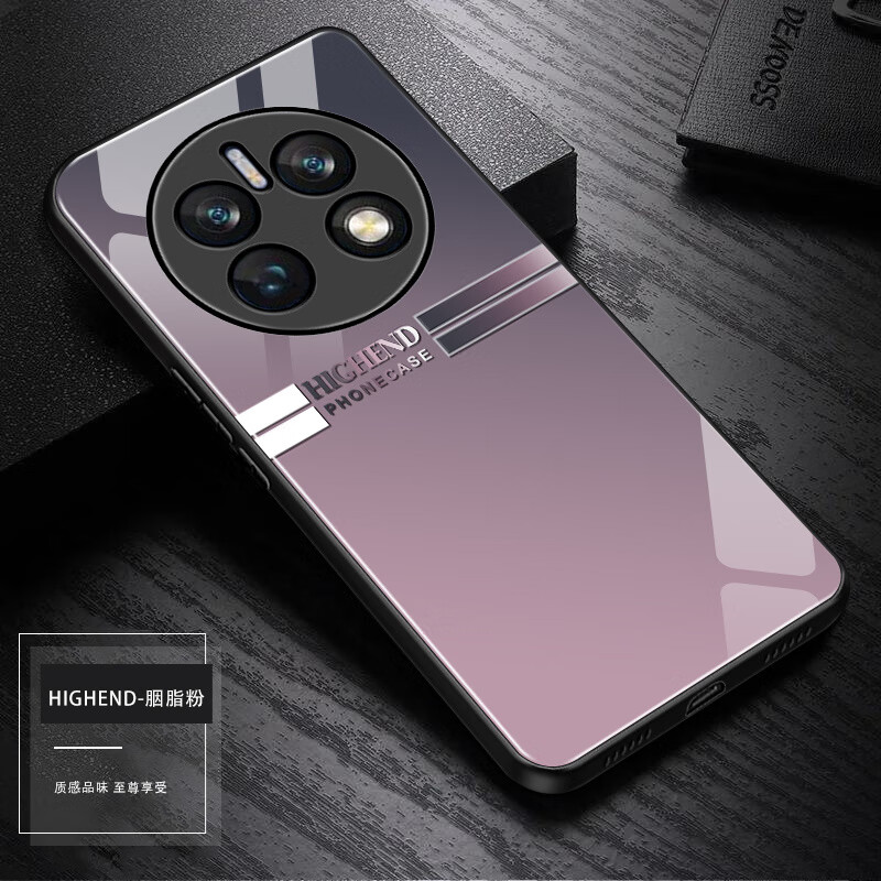 幻她适用于华为mate50渐变玻璃mate50感新款网红简约手机套 华为mate