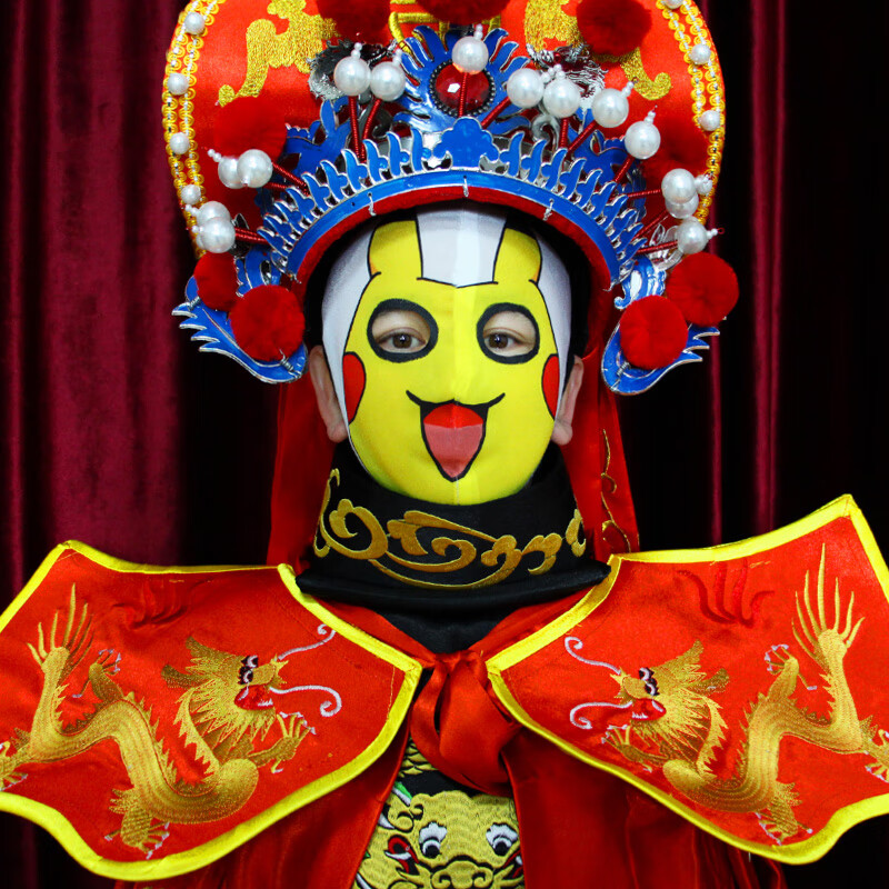 雅格罗伊川剧变脸服装全套马甲川剧变脸脸谱特色变脸个性脸谱巴蜀川剧