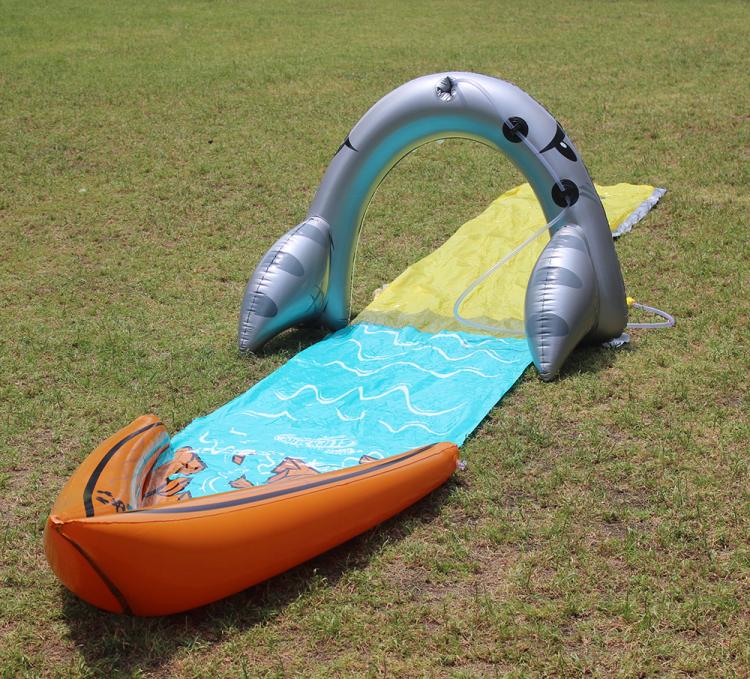 贺杨喻充气水上乐园彩虹水滑道户外草坪喷水大象拱门喷泉玩具玩水滑道
