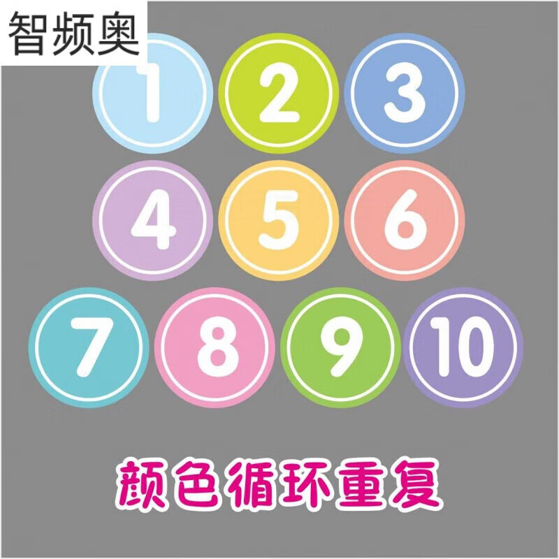 数字贴纸彩色数字卡通可爱号码贴纸号码牌餐桌序号柜子排序编号幼