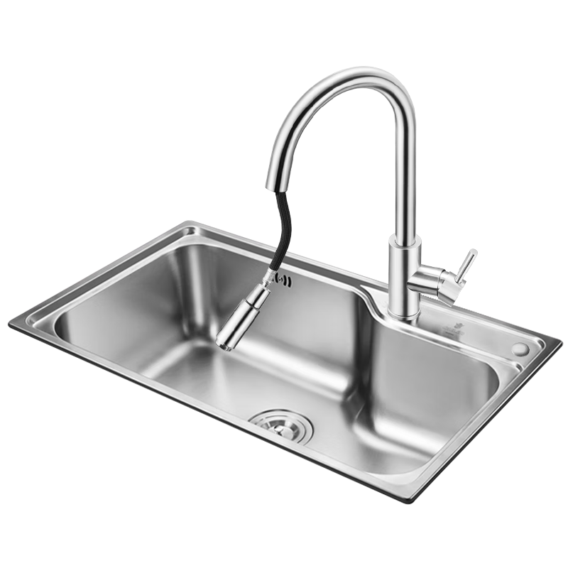 欧琳厨房水槽大单槽洗菜盆单槽台下盆304不锈钢洗碗槽JD657-A