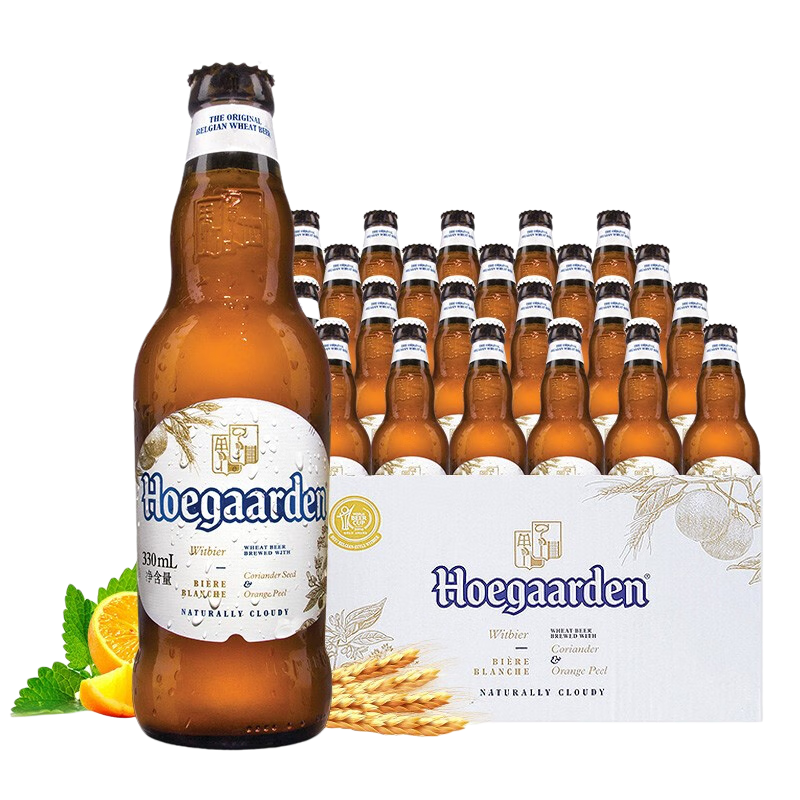 福佳Hoegaarden 福佳白 比利时风味 精酿啤酒330ml*24瓶 啤酒整箱