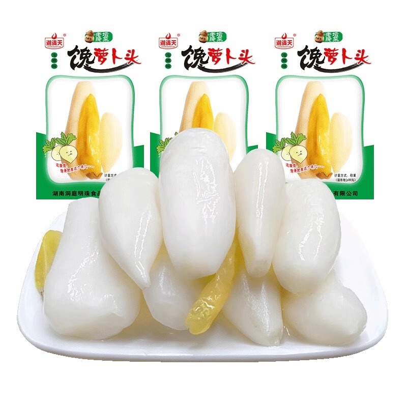 湘滿天饞蘿卜頭泡菜泡椒山椒零食酸辣脆爽口蘿卜條下飯菜食品酸脆 【共1000g-約28包】