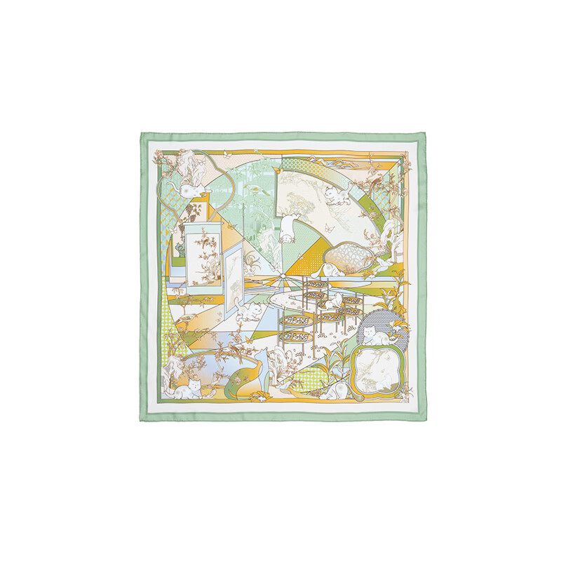 苏州博物馆蚕猫丝巾桑蚕丝领巾真丝方巾气质围脖商务礼盒生日礼物送女朋友 蚕猫丝巾100%桑蚕丝