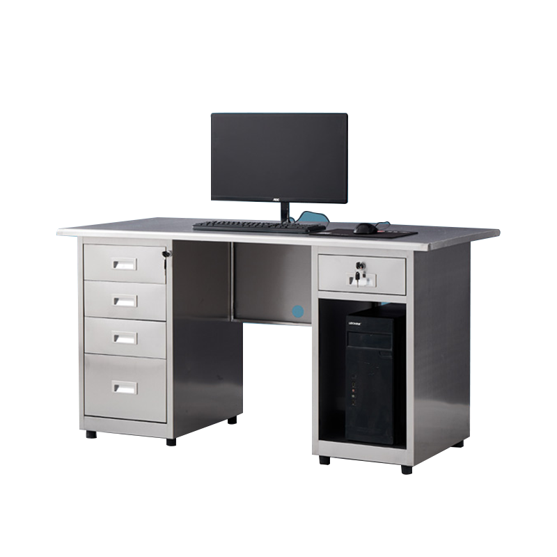 盛浪304不锈钢办公桌无尘车间工作台实验室桌五斗一空1200*600*750mm