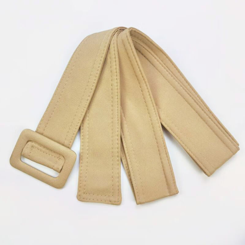 阖荁新品布带腰带布料风衣腰带女士百搭简约带扣环布条宽腰封黑色配件