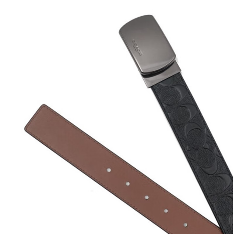 coach蔻驰腰带 男经典百搭男士时尚双口头双面大c商务休闲宽版皮带