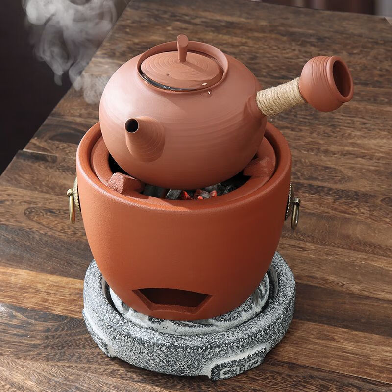 棉小城潮汕红泥小火炉炭炉碳电两用复古工夫老式户外茶炉宫灯砂铫壶煮茶 800W微晶电板【直径13.5cm】