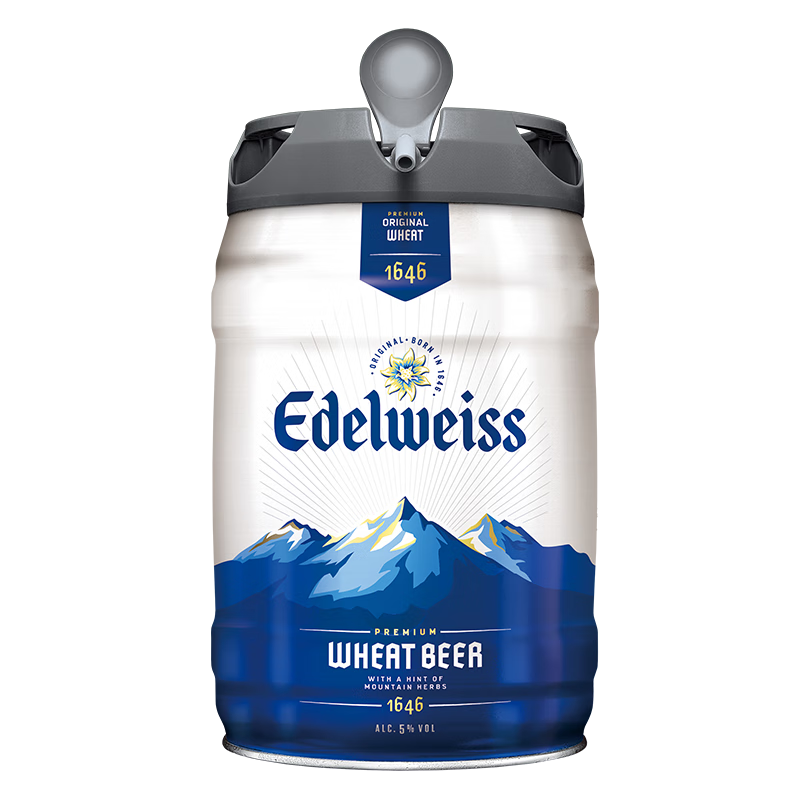 喜力旗下Edelweiss悠世白啤荷兰原装进口啤酒5L桶装的价格走势|查看啤酒商品历史价格的网站