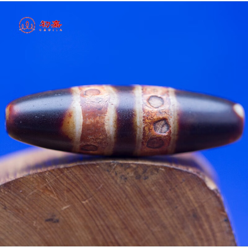 尚多芙西藏老矿玛瑙玉髓 藏红火供 三线天珠吊坠寓意吉祥如意 意吉祥