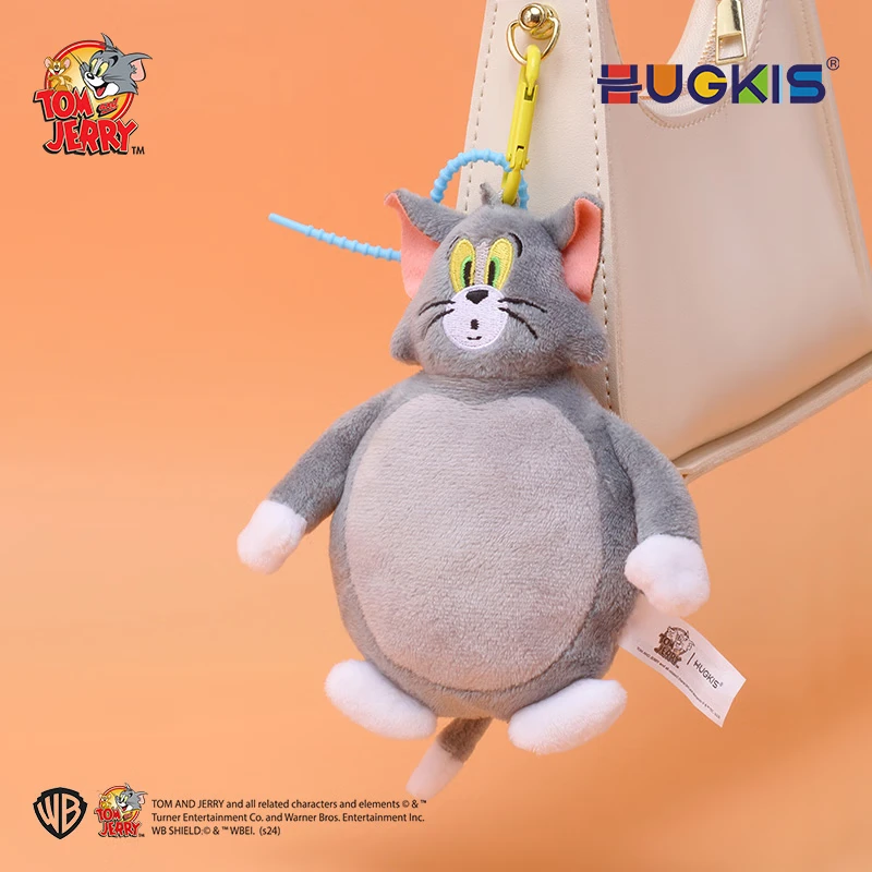 皓奇乐（HUGKIS）猫和老鼠毛绒玩具钥匙扣书包包挂饰可爱搞怪卡通周边玩偶公仔挂件 汤姆猫挂件(圆扁形款) 【现货速发】