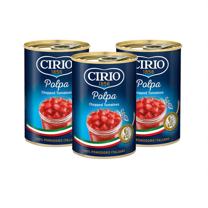 茄意欧(cirio)意大利进口碎番茄罐头400g*3 番茄炒蛋炖牛腩罗宋汤 肪