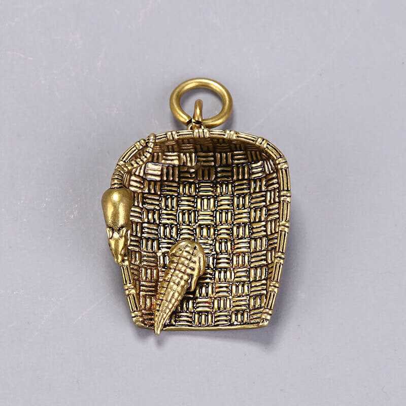 千惠侬纯铜玉米揽财簸箕挂件汽车钥匙挂饰聚财运创意礼品 单个簸箕款