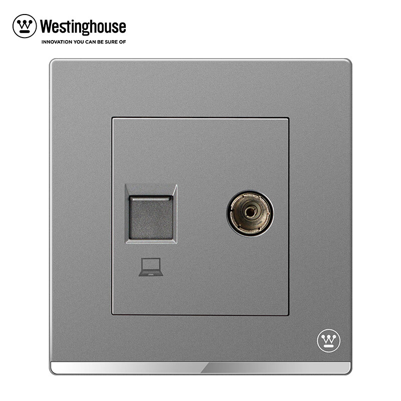 西屋(westinghouse)二位电视电脑插座面板w7tv/dn_gy 维品系列尊爵灰