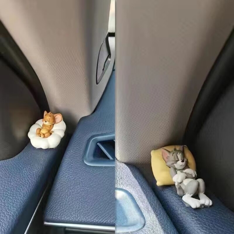 clcey猫和老鼠汤姆杰瑞汽车摆件车内装饰用品大全可爱书桌玩偶车载