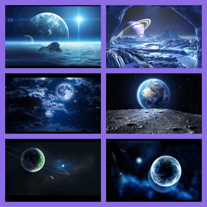 鱼缸背景贴纸高清3d立体图水族箱造景外贴背景画星空装饰壁纸 星球11