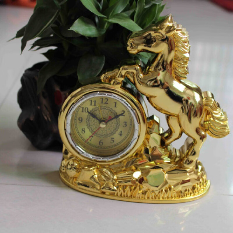 欧式复古马年桌面马到成功创意礼品懒人响铃迷你小闹钟钟表 普通闹钟
