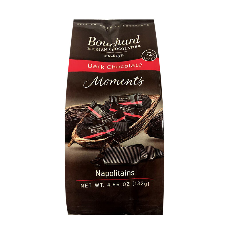Bouchard比利时Bouchard黑巧克力72%纯可可脂132g/330g牛奶巧克力焦糖海盐 72%可可黑巧克力132g