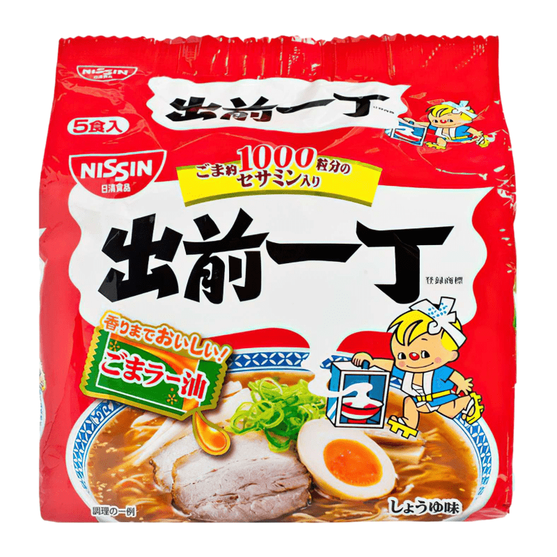 出前一丁香港版出前一丁方便面麻油味速食面茶餐廳公仔面日本網(wǎng)紅泡面袋裝 日版麻油味5小包*1袋