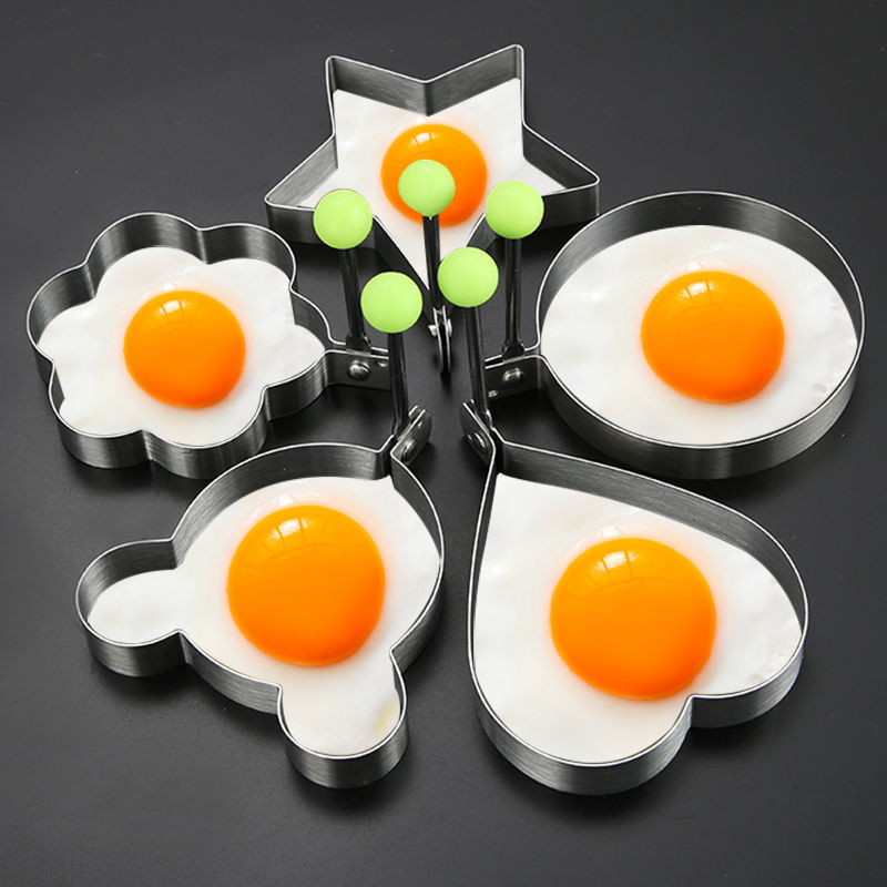 创意不锈钢煎蛋器爱心型煎蛋模具心形模型煎蛋圈煎鸡蛋蒸荷包磨具 5个装