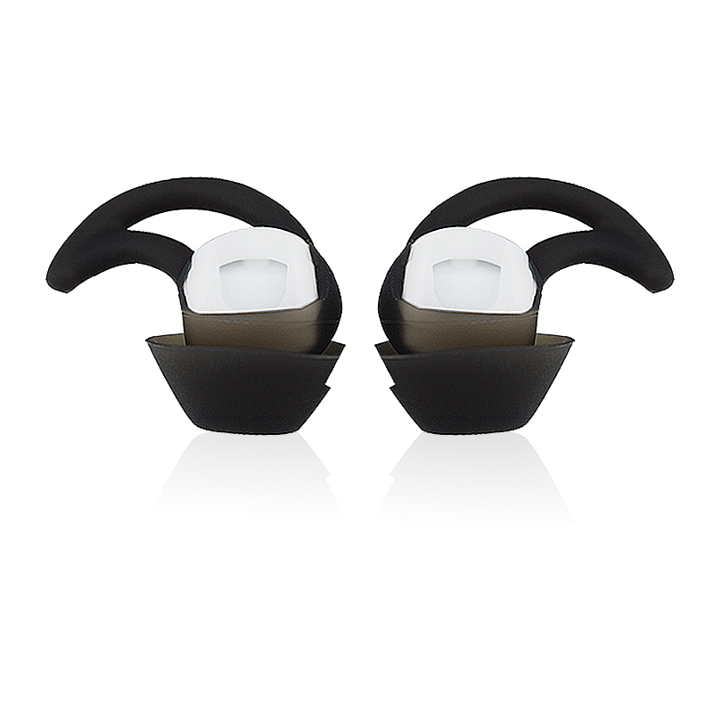 魔律 適用博士BOSE QC20 QC30 耳機(jī)硅膠套Soundsport耳塞 IE3鯊魚鰭運動耳帽 黑色小號(我很軟)一對裝
