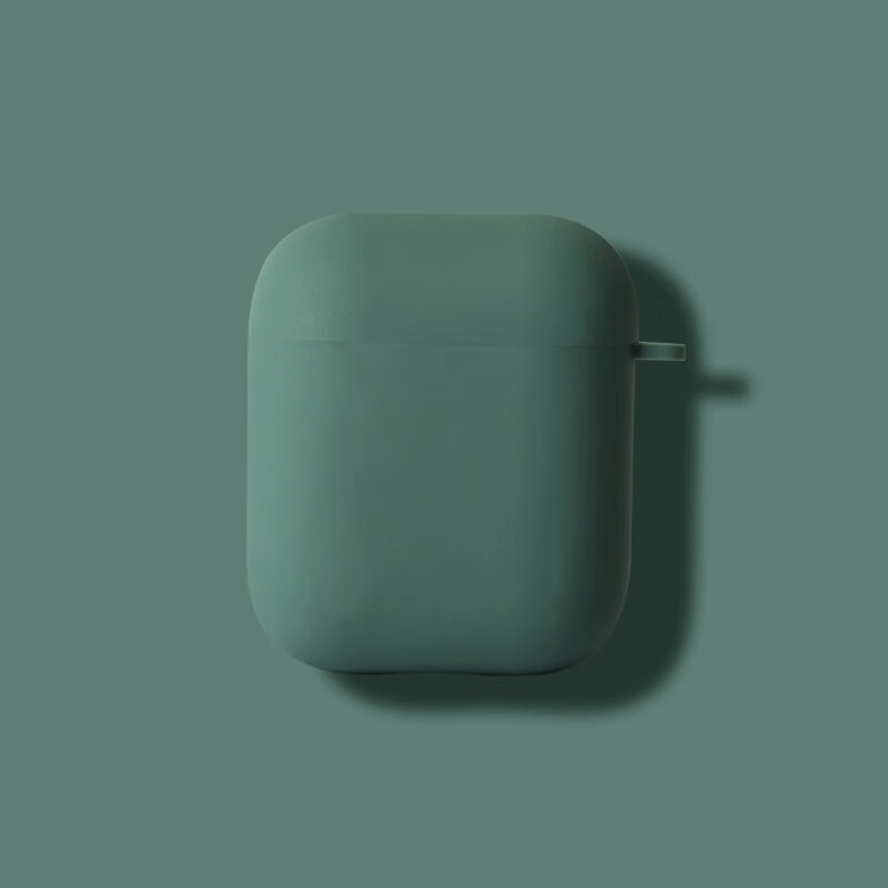 魔杰乐 适用于airpods保护套airpodspro耳机套苹果airpods2蓝牙耳机壳纯色硅胶软 苹果Airpods1/2代【纯色墨绿】