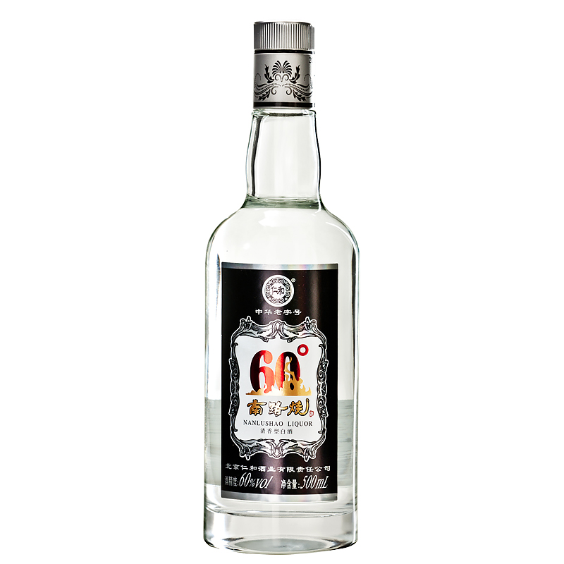 南路烧北京仁和南路烧酒60度500ml国产白酒时尚型光瓶老字号纯粮酿造