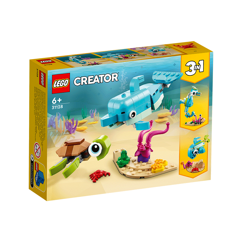 乐高(LEGO)积木 创意百变系列 31128 海豚和海龟 6岁+ 儿童玩具 男孩女孩生日礼物