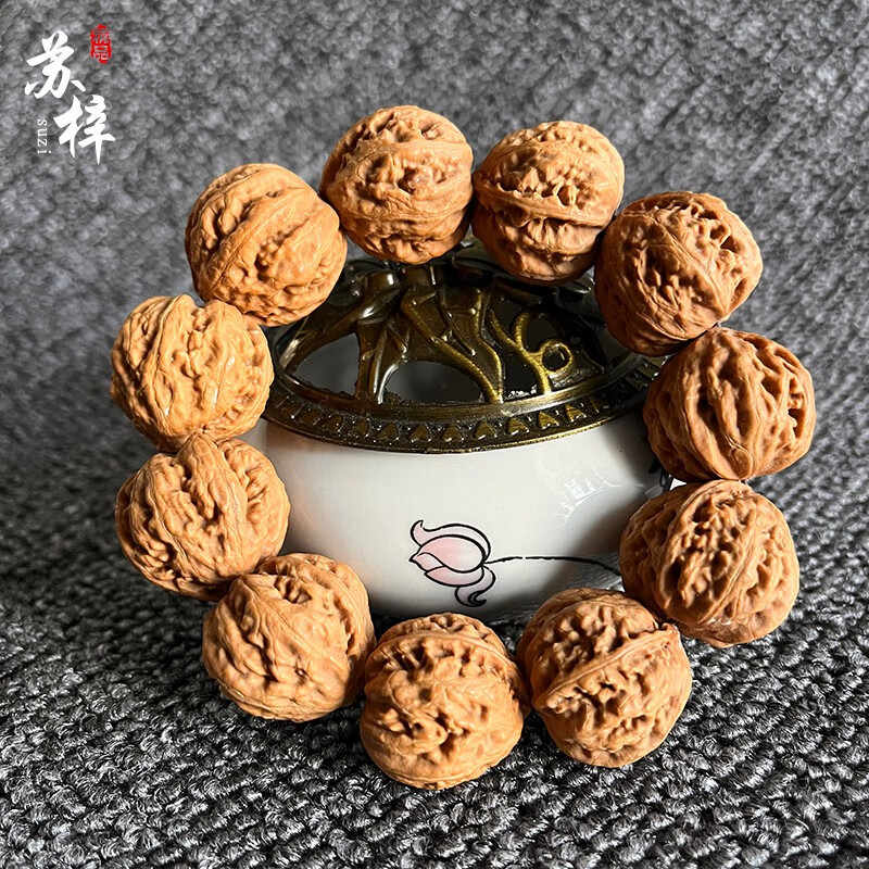 苏梓野生门头沟粗筋深纹龙脊矮桩京八棱小核桃手串手持男女文玩佛珠