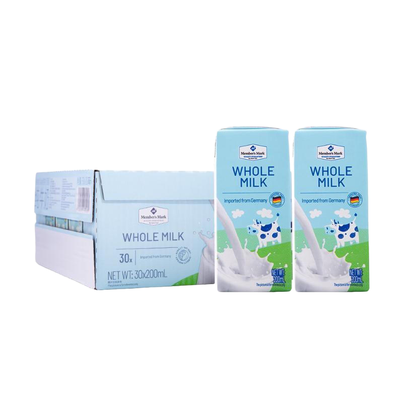 MEMBER'S MARK 德国进口 全脂牛奶(灭菌乳)纯牛奶 200ml*30盒