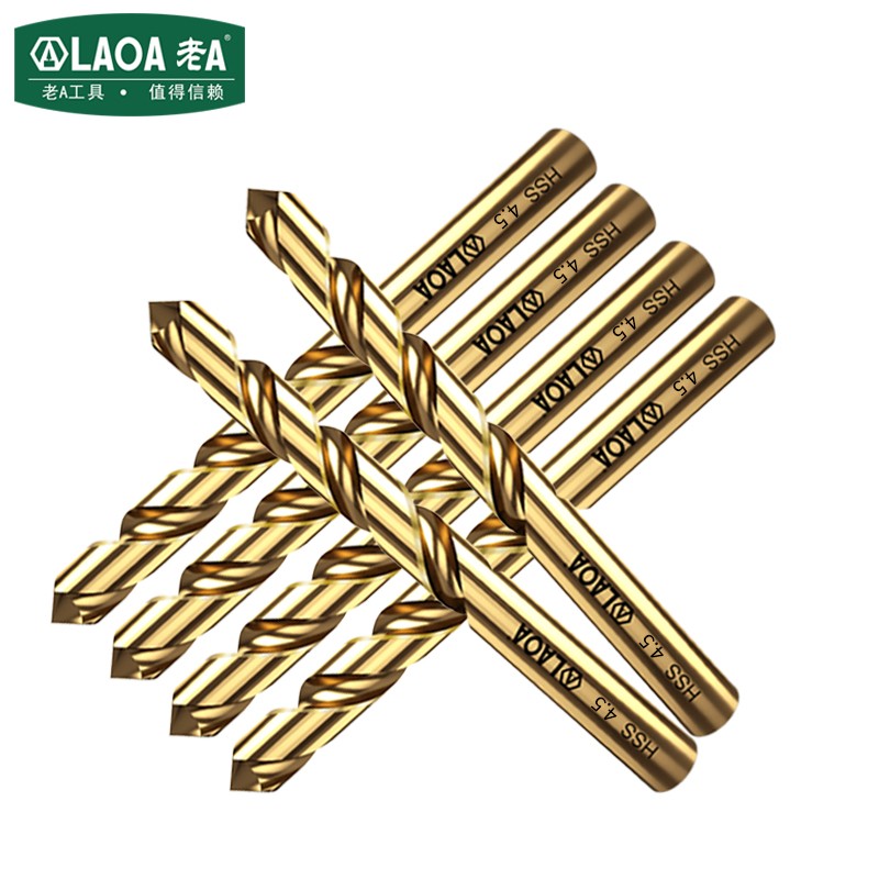 老a(laoa)hss-co磨制含钴钻头麻花钻头金属钻头4.5mm 10支 la162010