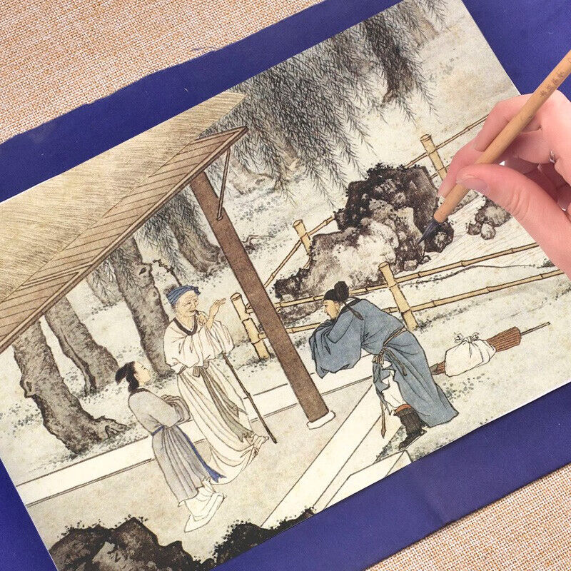 陈少梅二十四孝图工笔画白描底稿图案国画线描画稿人物场景画稿定制