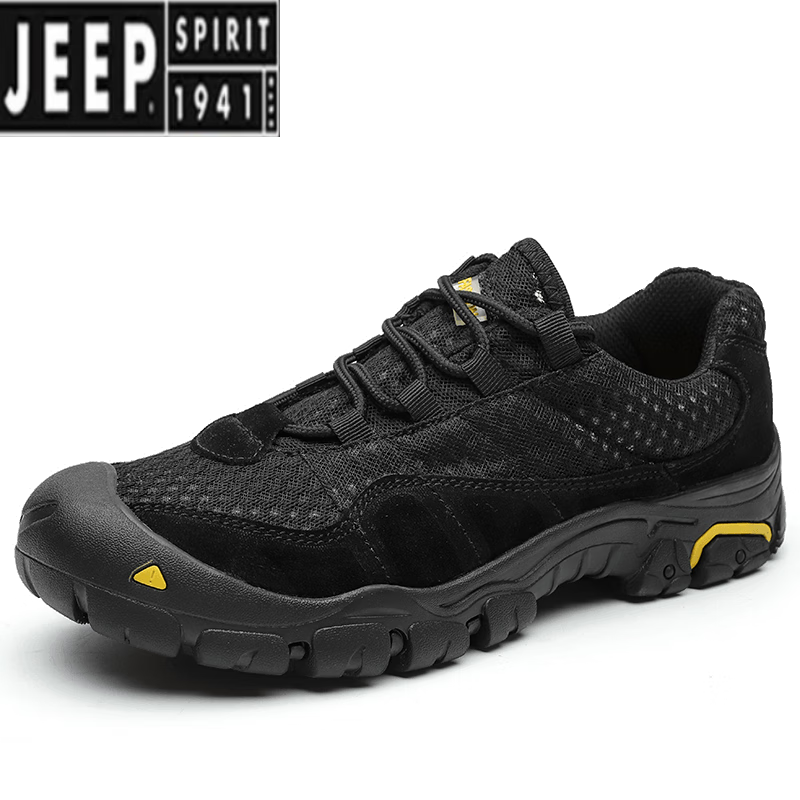 吉普(jeep)男鞋透气网面休闲鞋户外运动登山鞋男防滑徒步越野旅游鞋