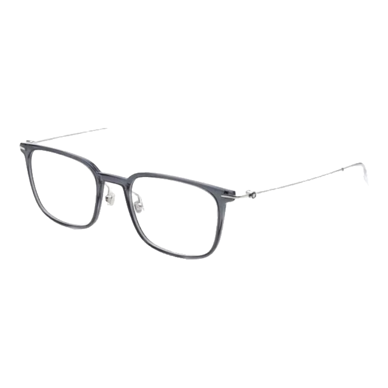 萬寶龍（MONTBLANC）光學(xué)眼鏡男女同款輕盈透明灰鏡框?qū)I(yè)配近視眼鏡禮物MB0100O-001