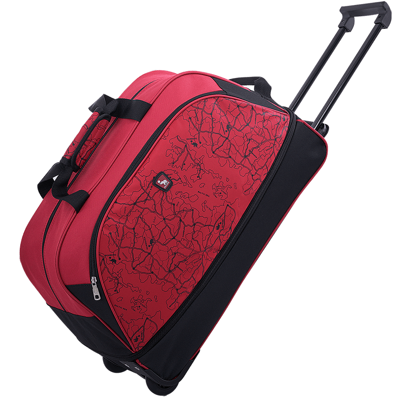 爱华仕（OIWAS）行李袋拉杆包 可扩容旅行袋旅行包 可折叠男女学生入学开学大容量拉杆袋 8019 红色1005262454