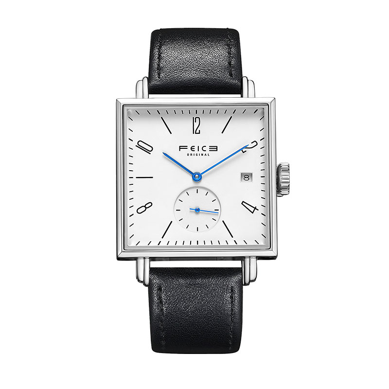 飞克(feike)文艺手表男士机械表个性方形表盘腕表时尚防水腕表生日