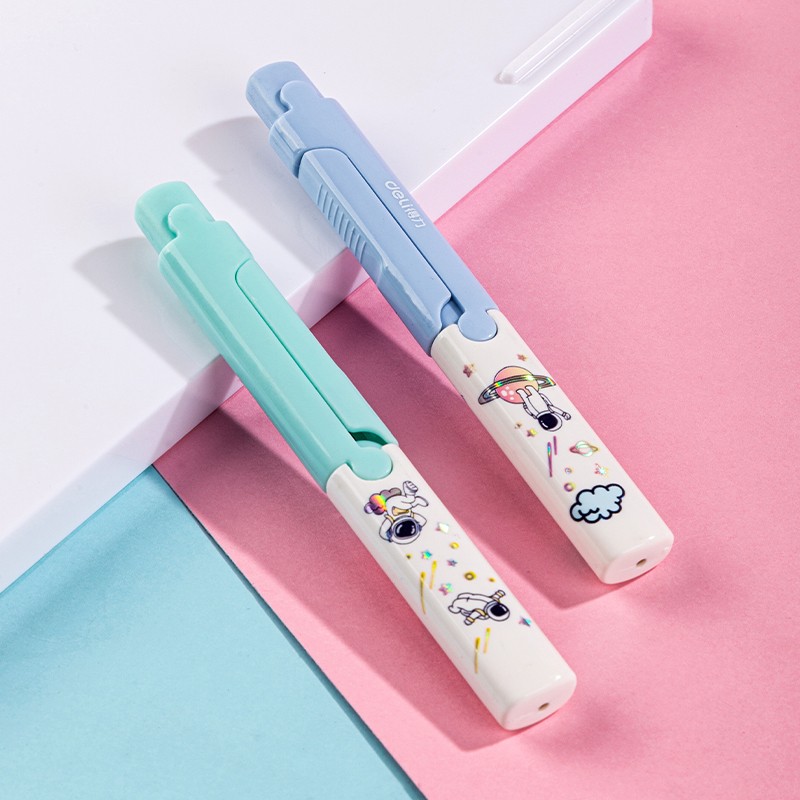 得力便携式剪刀笔式小号手工迷你随身笔型创意折叠笔形可爱韩版学生小