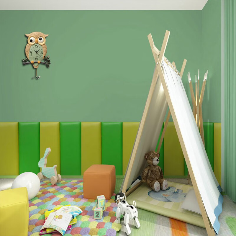 网红卧室儿童房幼儿园软包游乐中心软包 幼儿园软包 绿色 卧室榻榻米