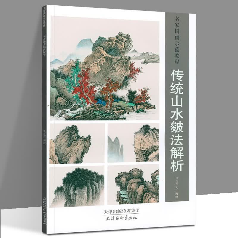 传统山水皴法解析 天津杨柳青画社 名家国画示范教程 王军河编绘 山石常用皴法山水画技法 国画基础教
