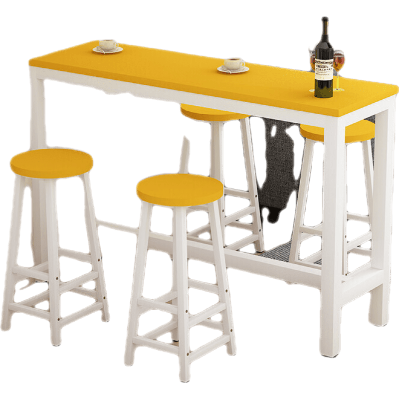 鑫恩理 靠墙桌简约家用窄餐桌客厅酒吧长条桌高脚桌现代奶茶咖啡桌 (100*40*100)桌子+吧台凳2个 组装