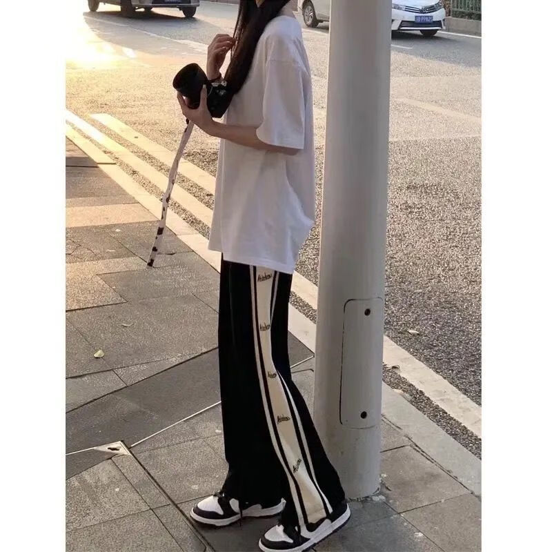 摩涉13-15-18初中生高中生夏天穿的裤子夏季薄款凉快显瘦垂坠感阔腿裤