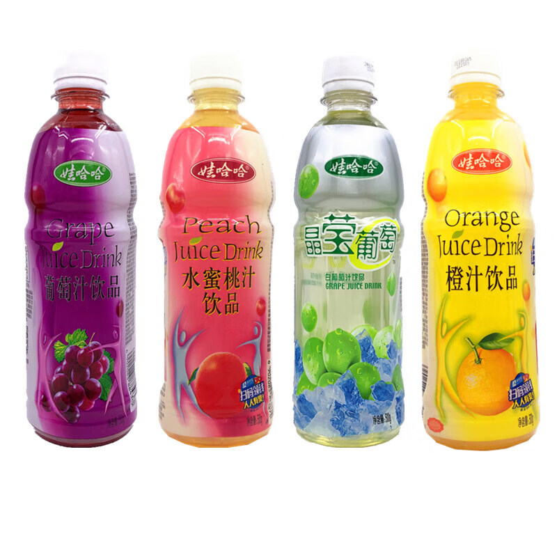娃哈哈500ml橙葡萄汁晶莹葡萄水蜜桃饮品鲜果橙 甜橙味500mlx15瓶