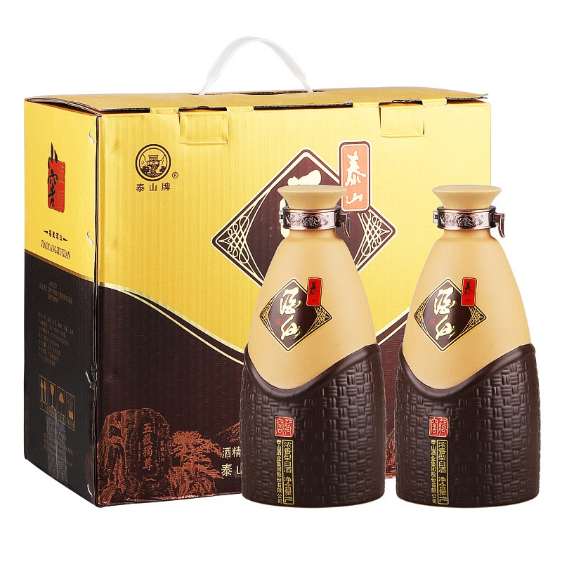 泰山酒仙窖藏 浓香型白酒 39度小窖佳酿 1l*2瓶 礼盒装