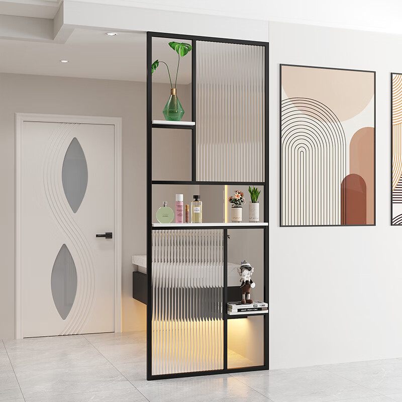 澳颜莱屏风半墙隔断柜2023 长虹玻璃半墙隔断现代简约客厅入户门餐厅