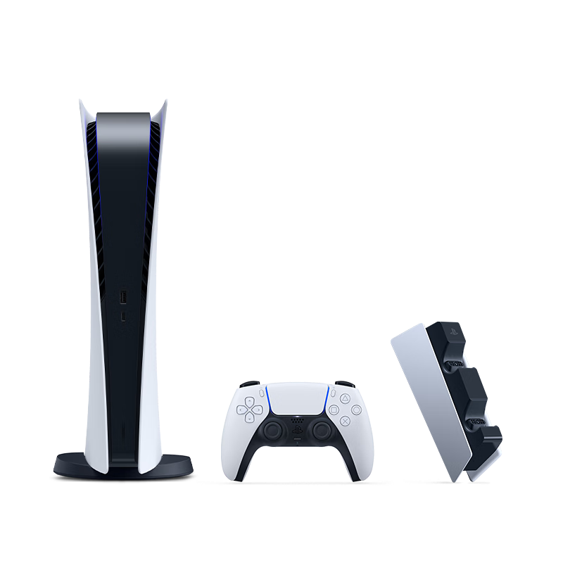 索尼（SONY）PS5 PlayStation®5 数字版 国行PS5游戏机 充电座套装